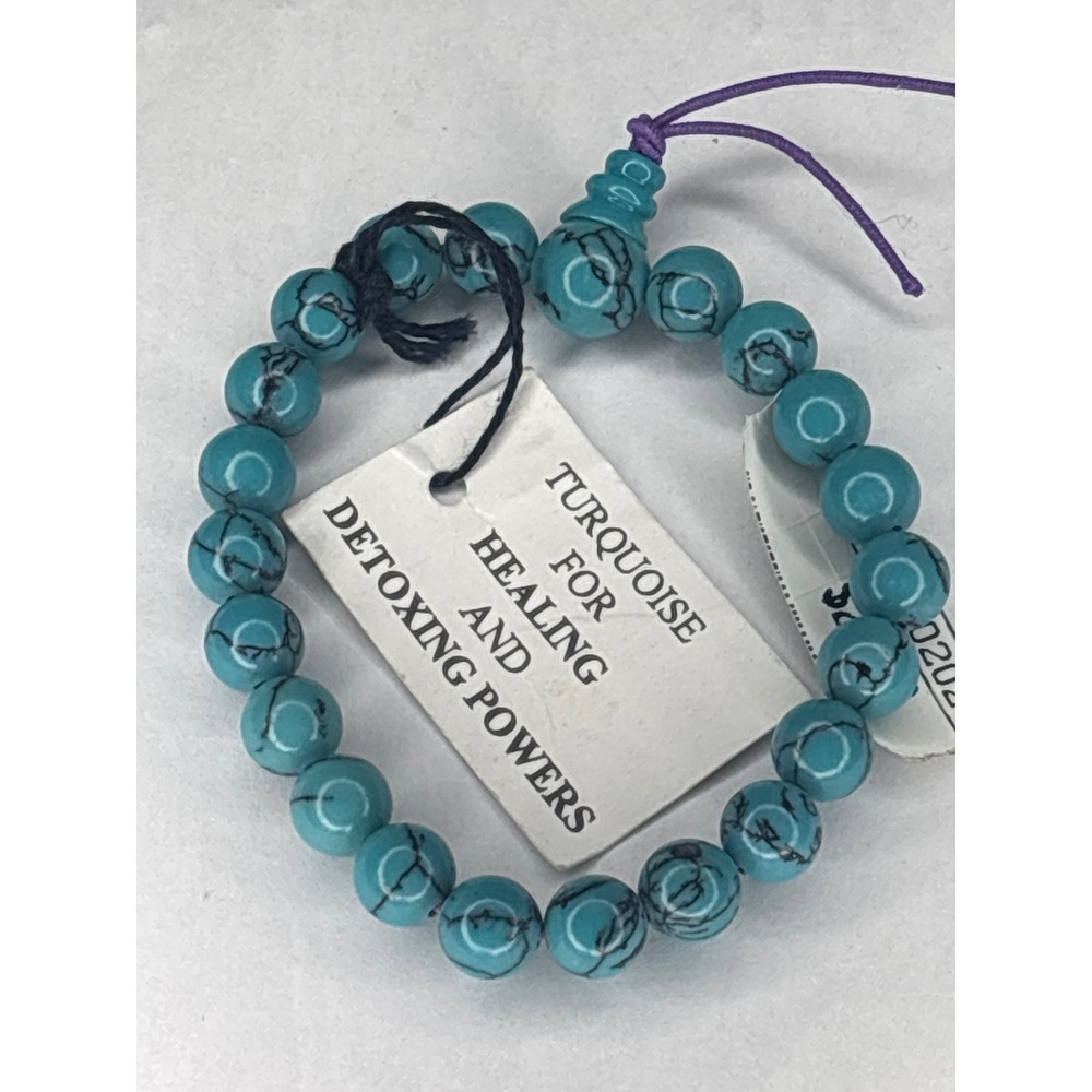 Turquoise Healing Detox Powers Stone Bead Bracelet‎ Spiritual Jewelry boho chic